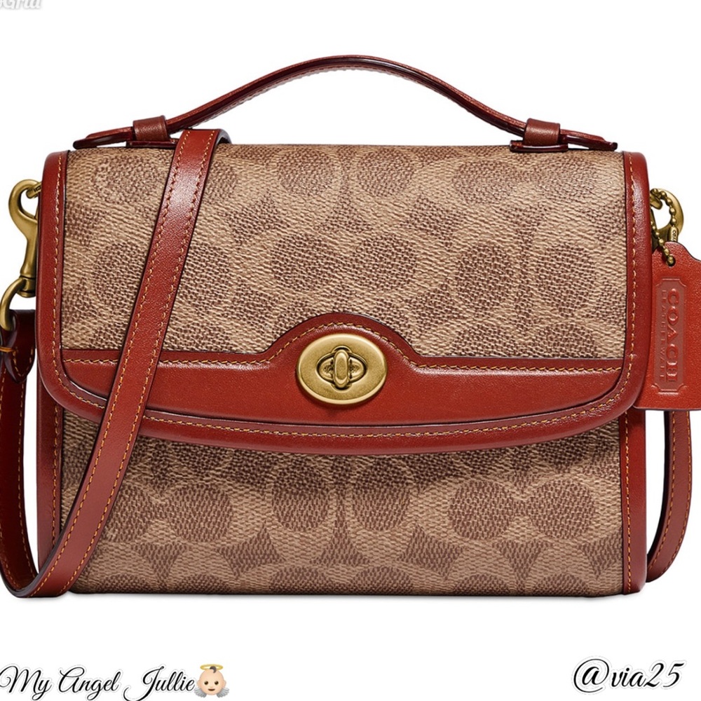 COACH KIP SIGNATURE CANVASS CROSSBODY Color: Tan Rust